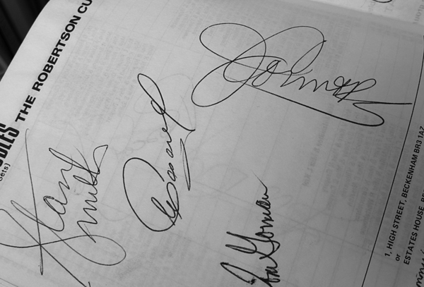autographs - beckenham tennis 1976