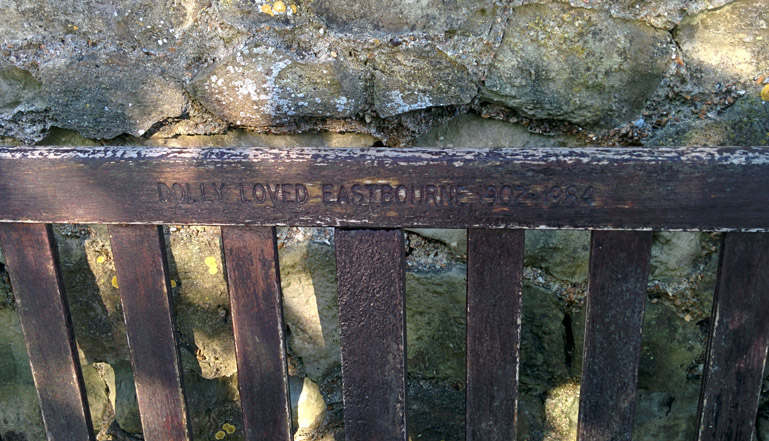 memorial bench, eastbourne