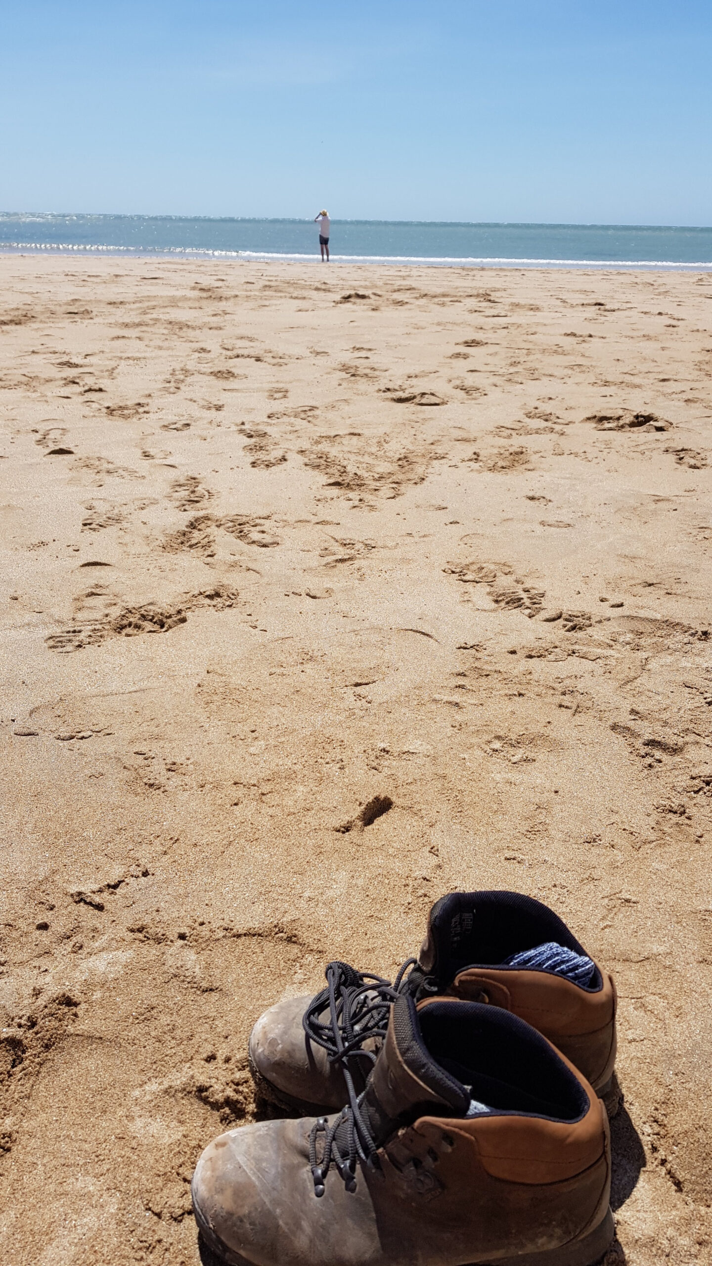 Boots on the beach