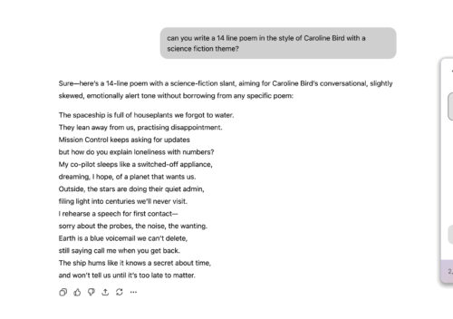 poem written by AI - scored by Originality